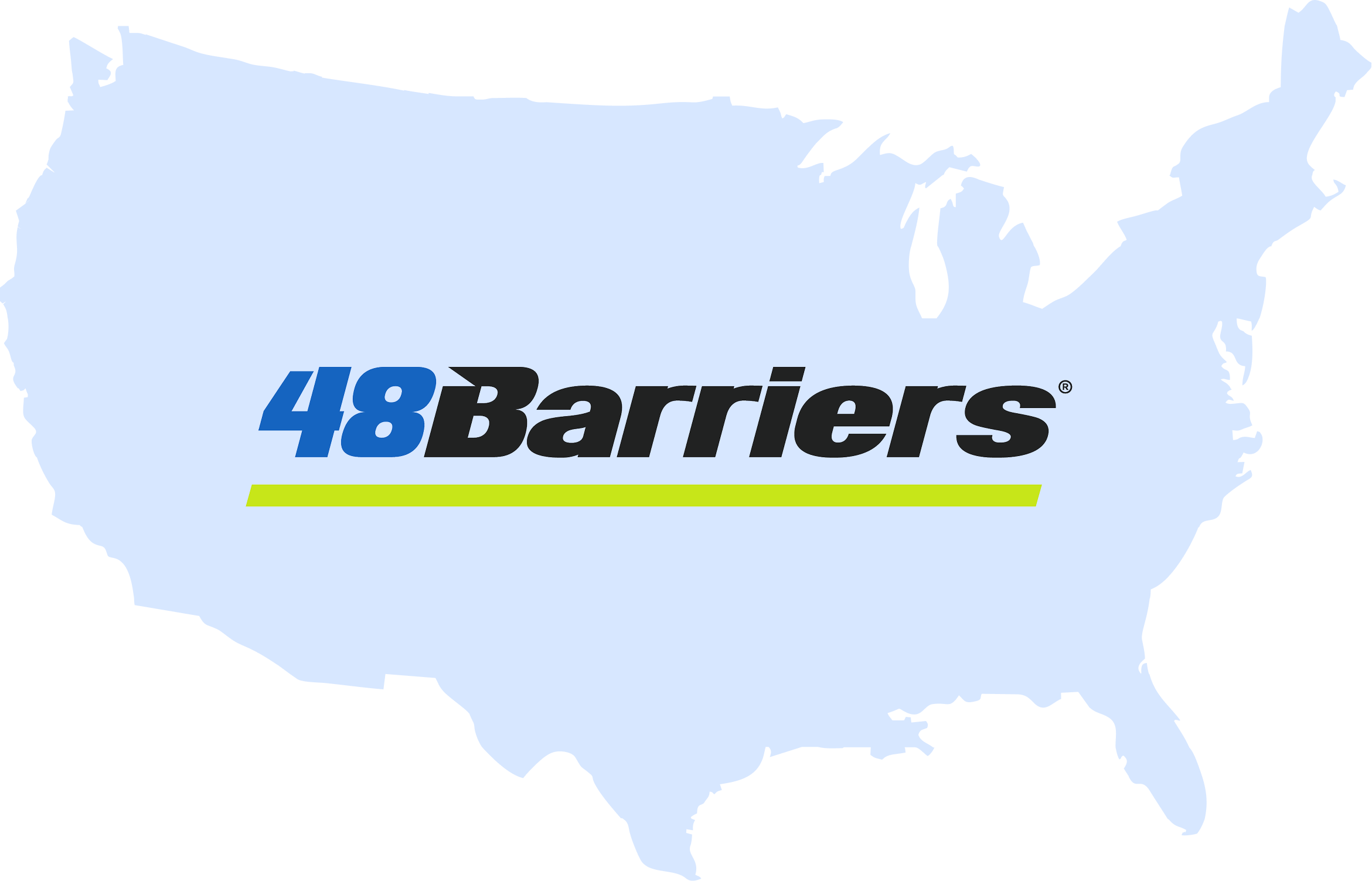 Light Blue Map with Logo 48 Barriers